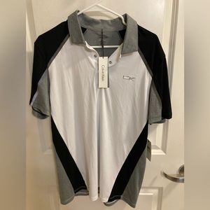 Calvin Klein mens medium tech polo NWT white